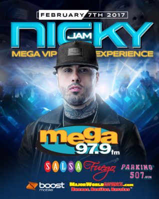 MEGA 97.9FM Y LAMUSICA TE PONEN CARA A CARA EN NUEVA YORK CON LA ESTRELLA INTERNACIONAL NICKY JAM EN EL EVENTO PRIVADO MEGA EXPERIENCIA VIP