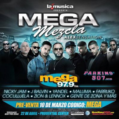 ALEX SENSATION’S MEGA MEZCLA– THE LEADING LATIN AND URBAN MUSIC CONCERT IN NEW YORK RETURNS IN 2016