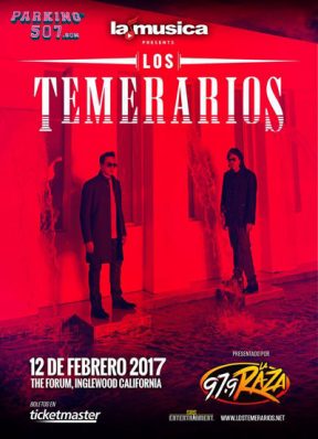 LAMUSICA Y 97.9FM LA RAZA PRESENTAN LOS TEMERARIOS EN CONCIERTO EL PRÓXIMO 12 DE FEBRERO DE 2017