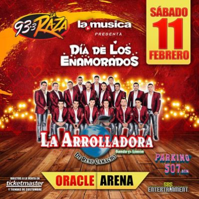 LAMUSICA Y 93.3FM LA RAZA PRESENTAN A LAS SÚPER ESTRELLAS DE LA MÚSICA REGIONAL MEXICANA LA ARROLLADORA BANDA EL LIMÓN DE RENÉ CAMACHO EN CONCIERTO ROMÁNTICO