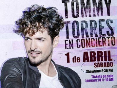 TOMMY TORRES EN CONCIERTO SABADO 1 DE ABRIL EN EL FILLMORE DE MIAMI BEACH