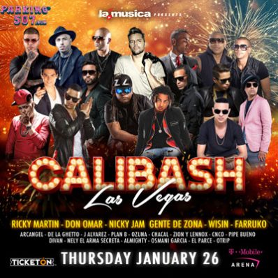 CALIBASH - EL CONCIERTO LATINO MÁS GRANDE EN LA HISTORIA DE LAS VEGAS CON 21 ARTISTAS EN UN SÓLO ESCENARIO ESTE 26 DE ENERO EN T-MOBILE ARENA