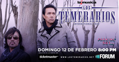 LAMUSICA Y 97.9FM LA RAZA PRESENTAN LOS TEMERARIOS EN CONCIERTO EL PRÓXIMO 12 DE FEBRERO DE 2017