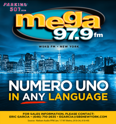 WSKQ-FM MEGA 97.9FM HISPANIC STATION RANKS NO. 1 IN NEW YORK, ACROSS ALL FORMATS AND LANGUAGES