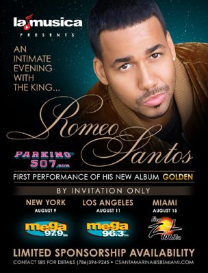 The King of Bachata "Romeo Santos" in New York, Miami and Los Angeles